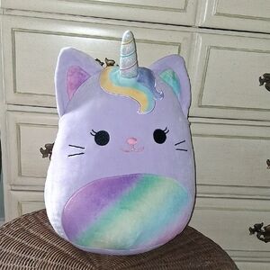 Squishmallows Purple Cat Unicorn Stuffed Animal 14"